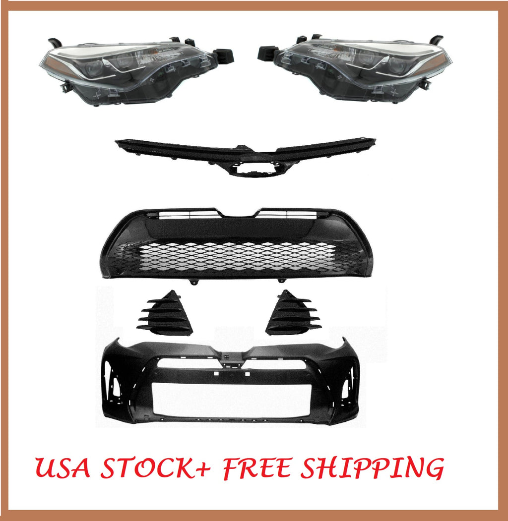 For 2017-2019 Toyota Corolla SE Bumper Grilles Headlight & Foglight Cover