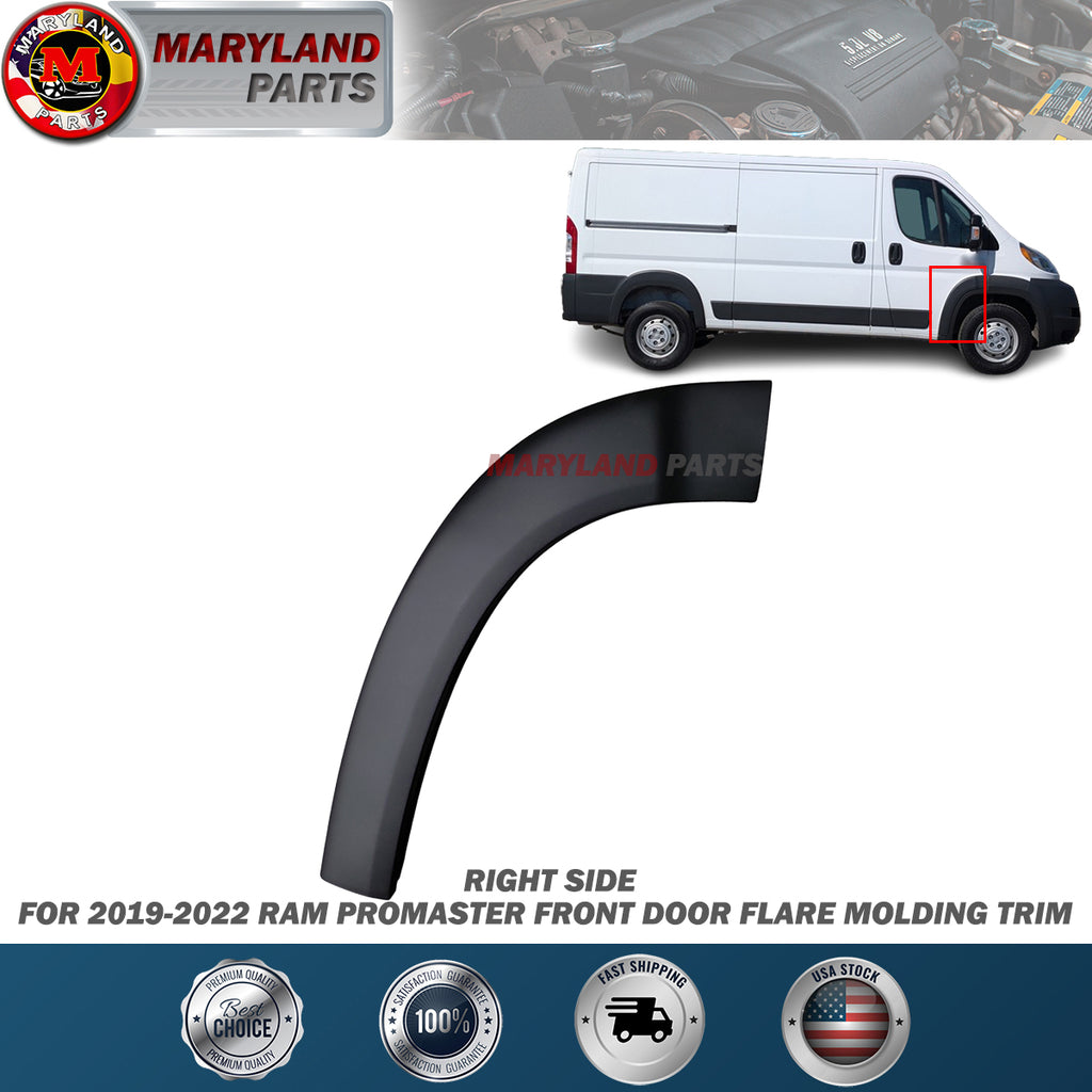 For 2019-2022 RAM Promaster Right Front Door Flare Molding Trim