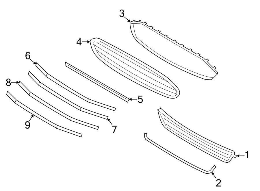 For 2013-2016 Ford Fusion Upper And Lower Front Grille