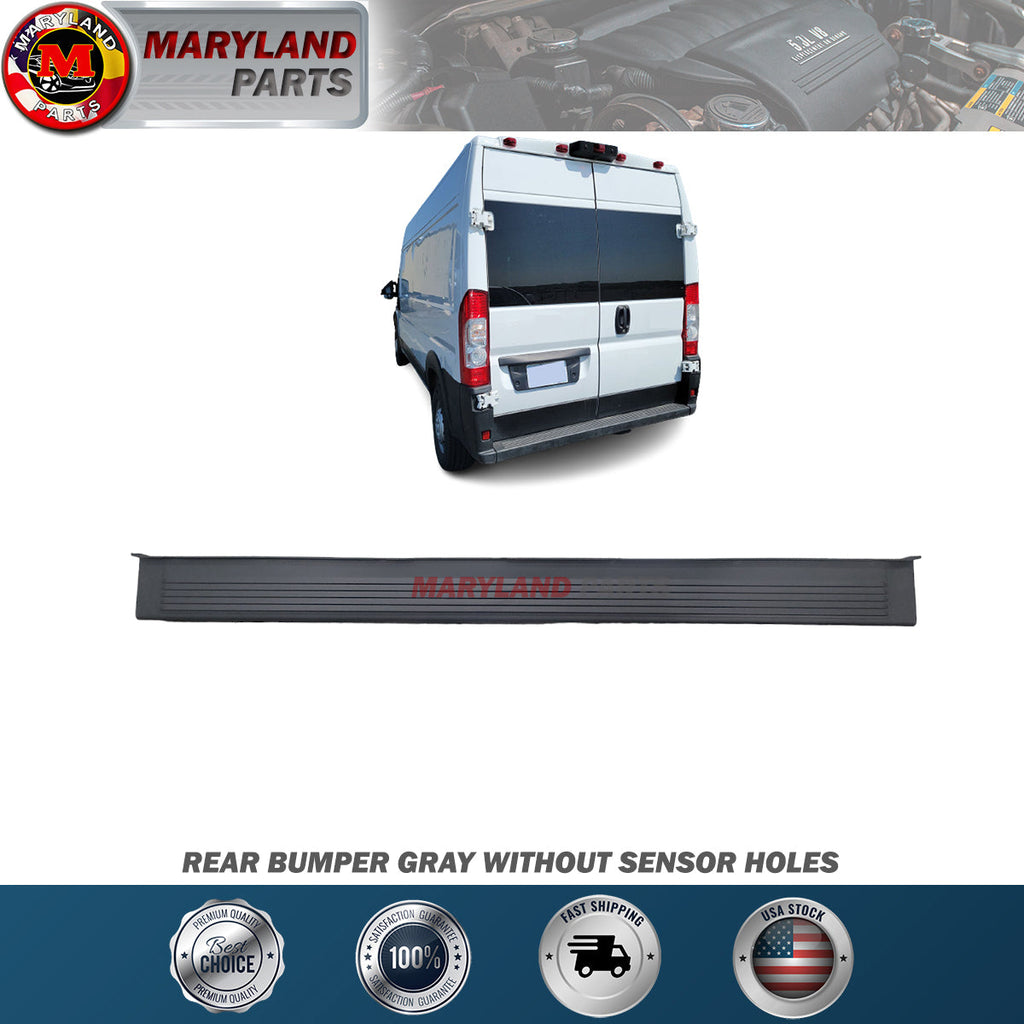 For 2014-2017 RAM Promaster Gray Rear Bumper Without Sensor Holes
