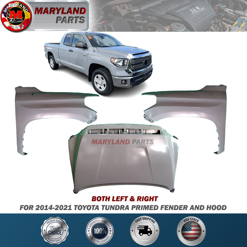 For 2014-2021 Toyota Tundra Both Left & Right Fenders & Hood