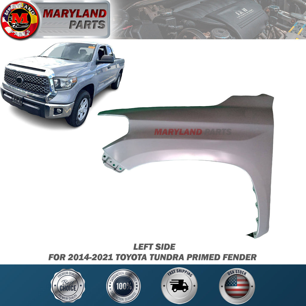 For 2014-2021 Toyota Tundra Primed Left Fender Driver Side LH