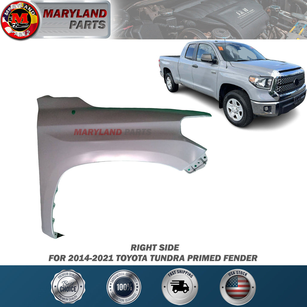 For 2014-2021 Toyota Tundra Primed Right Fender Passenger Side RH
