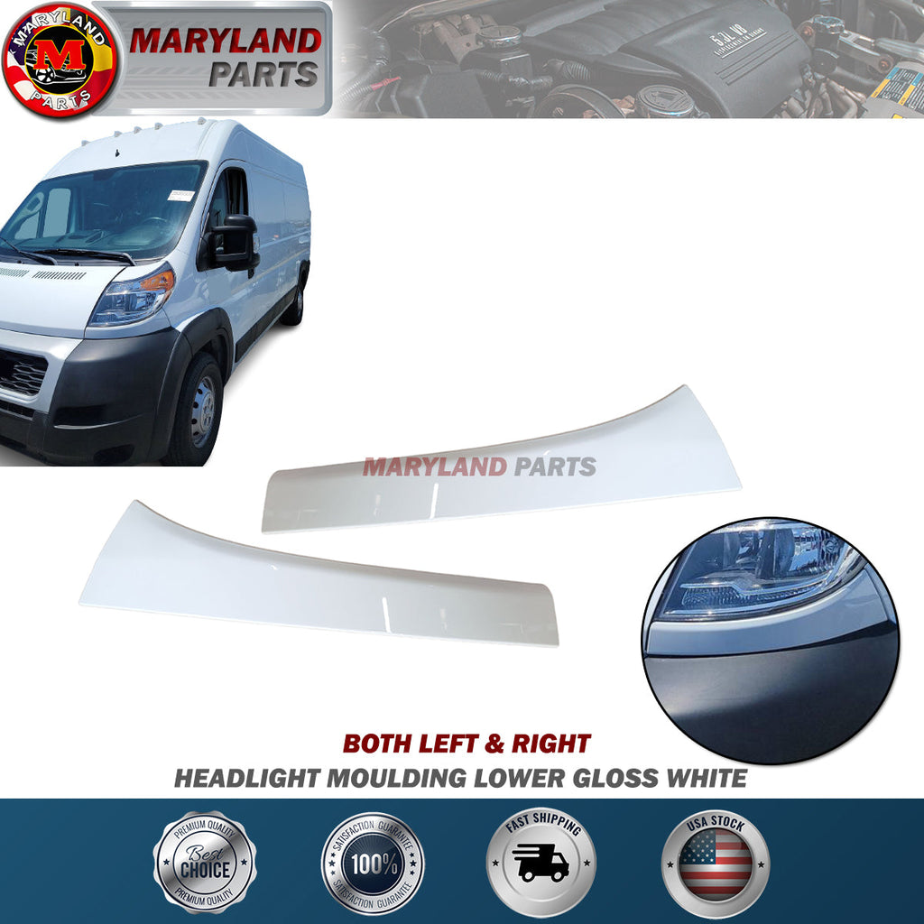 For 2014-2022 RAM Promaster Both Left & Right Headlight Moulding Lower