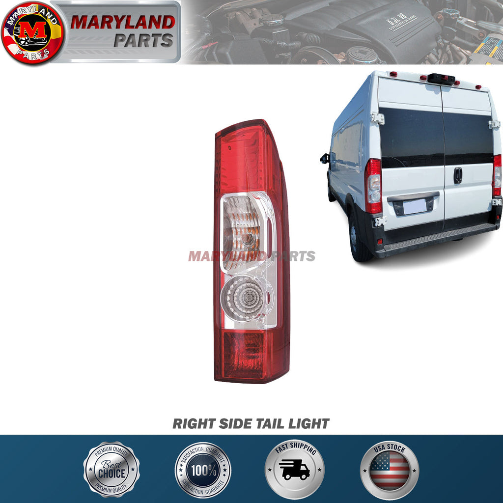 E-Z PARTS For 2014-2022 RAM Promaster Tail Light, Rear Lights (Right Passenger Side)