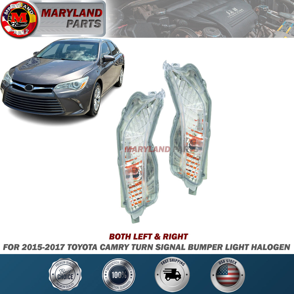For 2015-2017 Toyota Camry Both Left & Right Turn Signal Bumper Lights Halogen