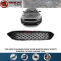 For 2015-2018 Ford Focus Upper Bumper Grille Sports Diamond Pattern Chrome Trim