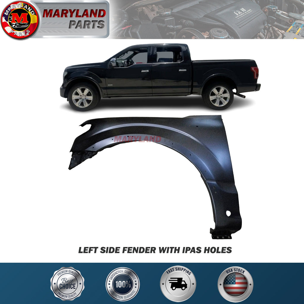 For 2015-2020 Ford F150 Aluminium With IPAS Holes Fender Driver Side LH