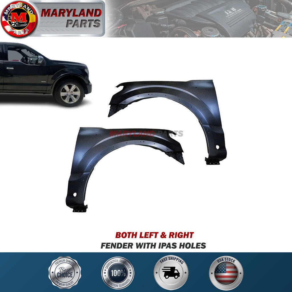 For 2015-2020 Ford F150 Aluminium With IPAS Holes Fenders Both Left & Right
