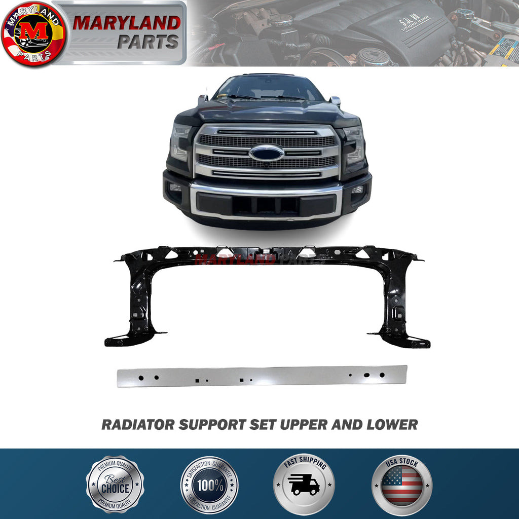 For 2015-2020 Ford F150 Radiator Support Set Upper and Lower