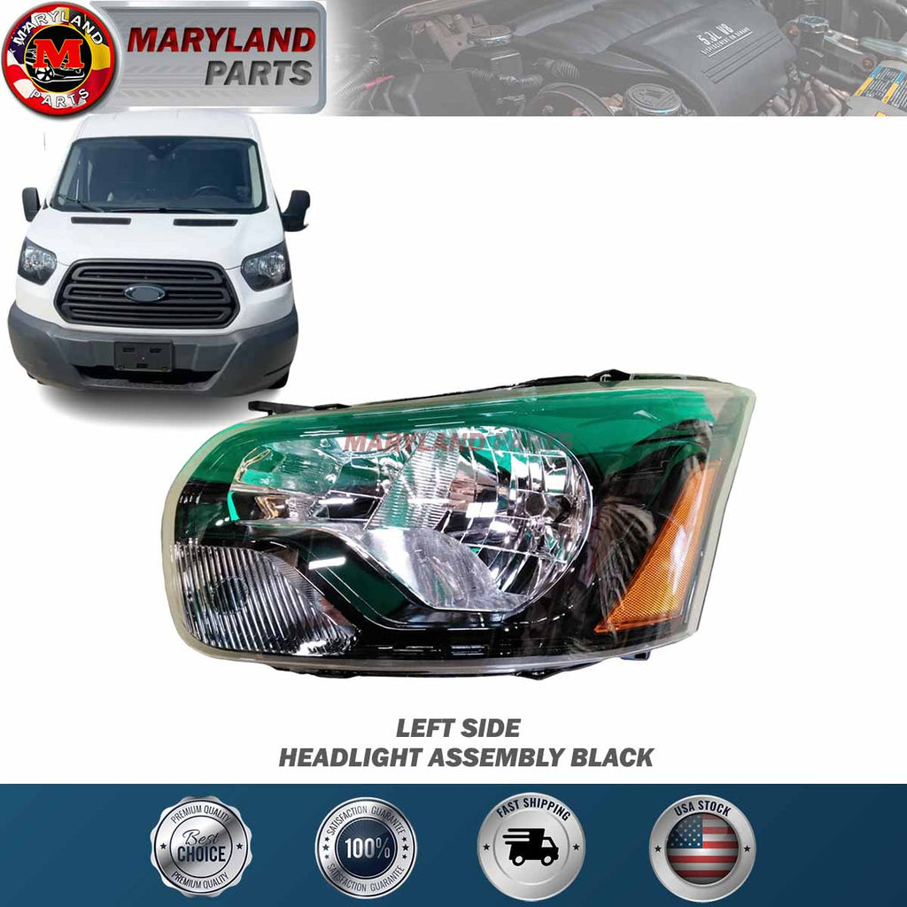 For 2015-2023 Ford Transit 150 250 350 Left Headlight Assembly Black Driver
