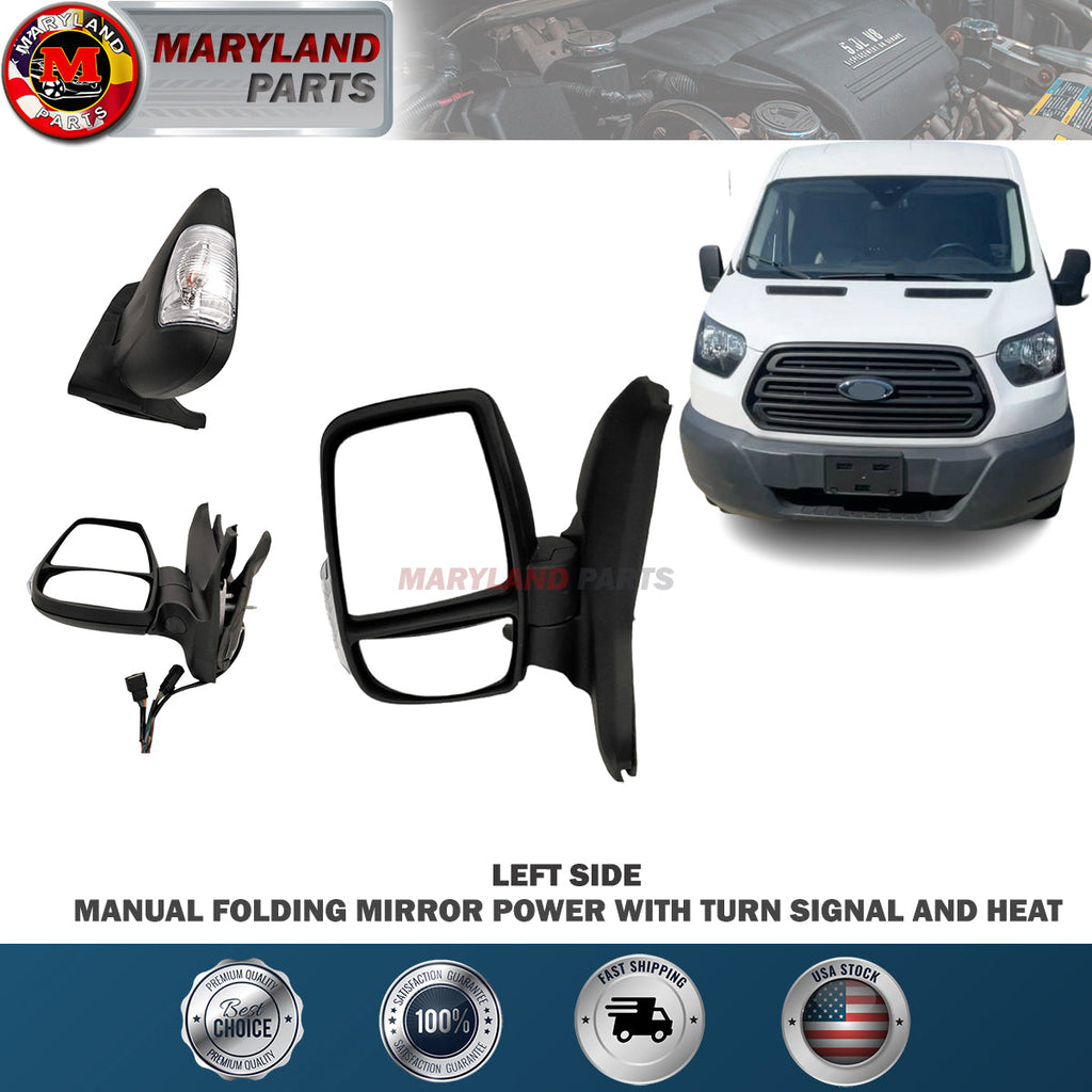 For 2015-2022 Ford Transit Left Side Mirror Power With Turn Signal And Heat