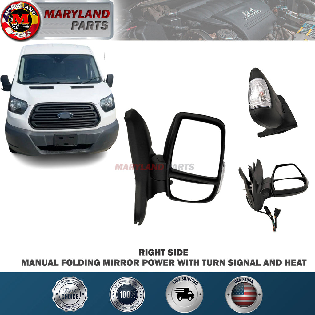 For 2015-2022 Ford Transit Right Side Mirror Power With Turn Signal And Heat