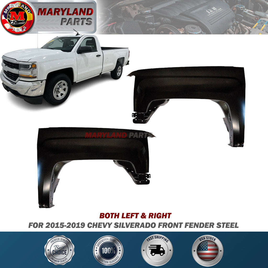 For 2015-2019 Chevy Silverado  Steel  Front Fenders Both Left & Right
