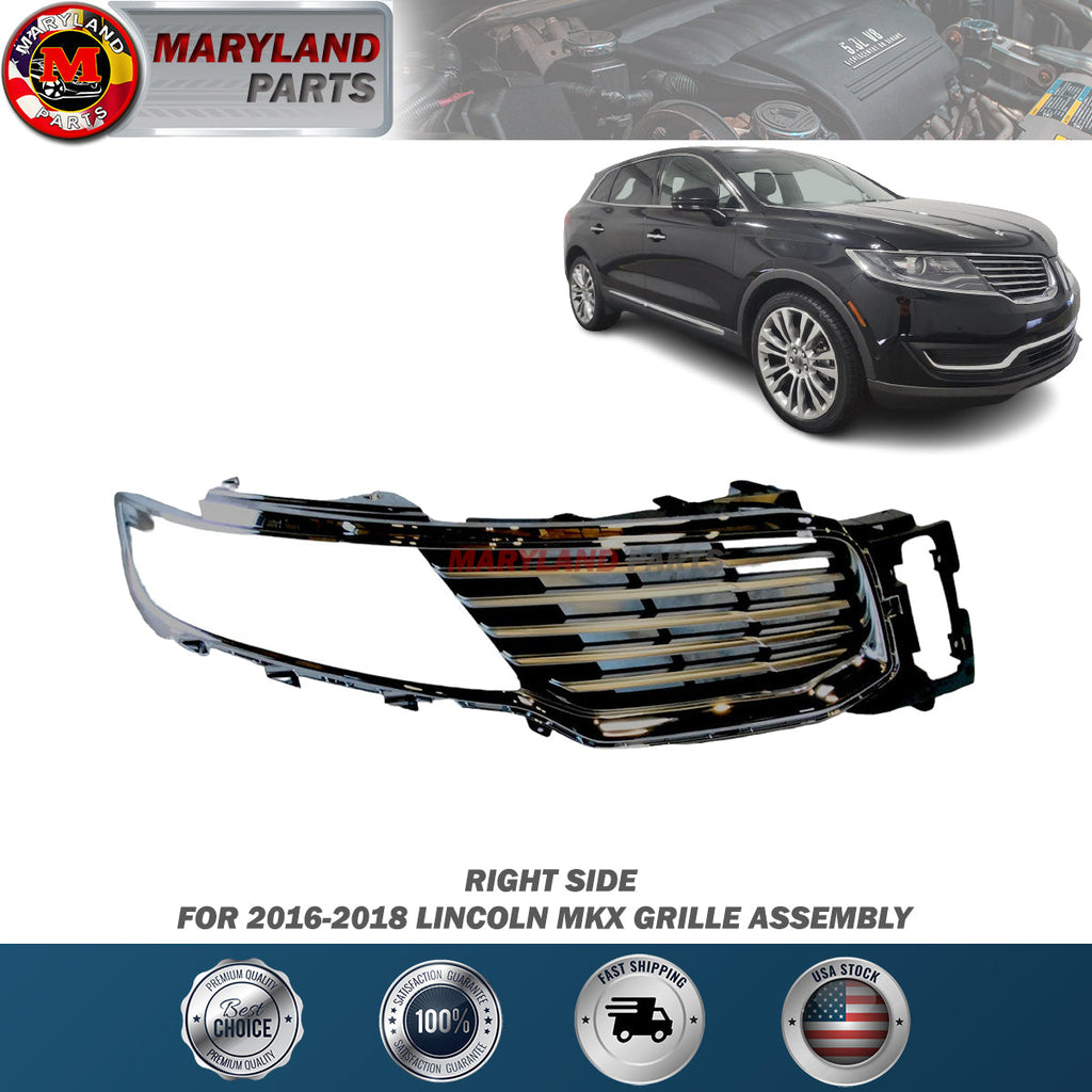 For 2016-2018 Lincoln MKX Grille Assembly Right Passenger Side RH