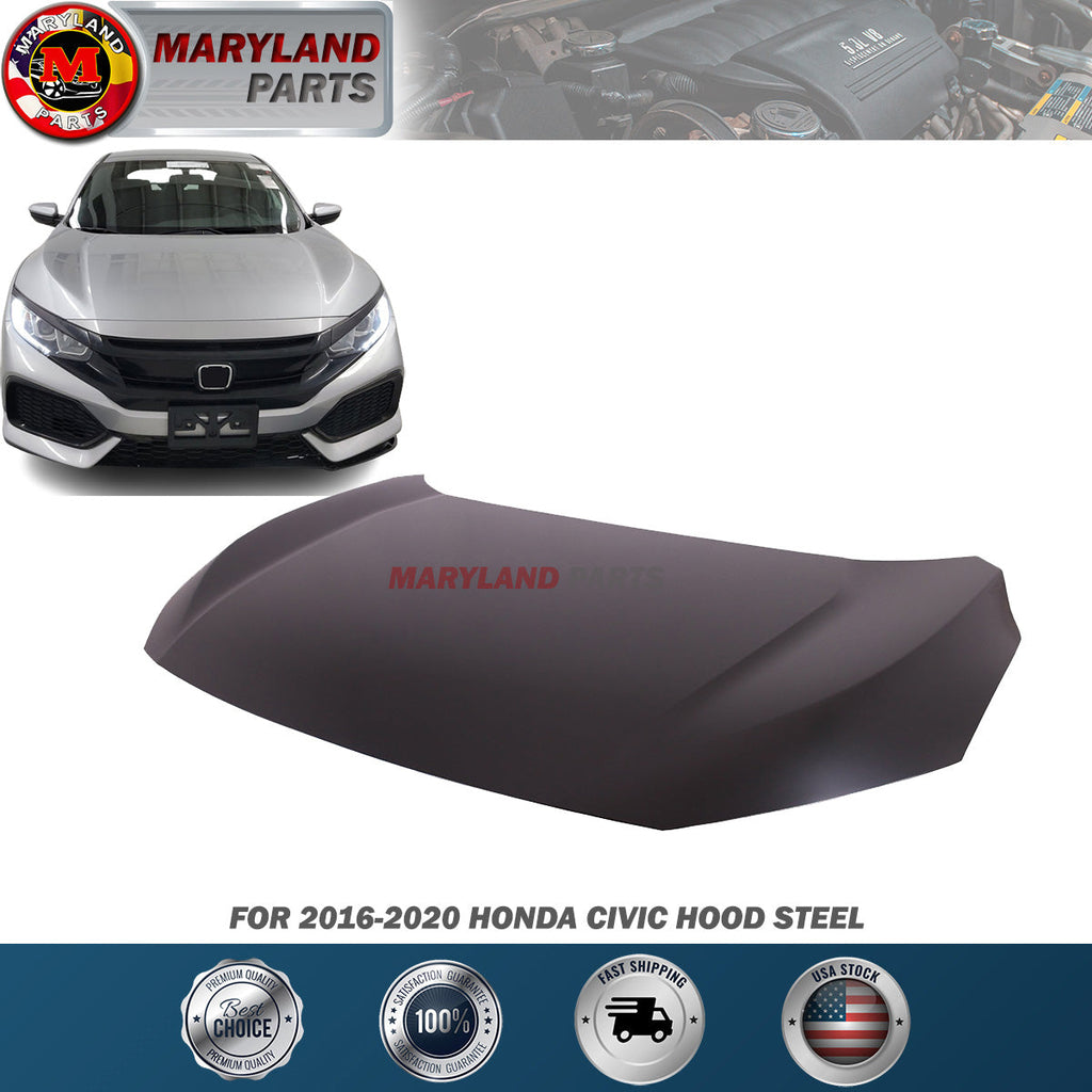 For 2016-2020 Honda Civic Hood Steel Primed