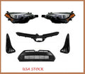 For 2017-2019 Toyota Corolla Upper Lower Grilles Fog Covers With Headlight Set