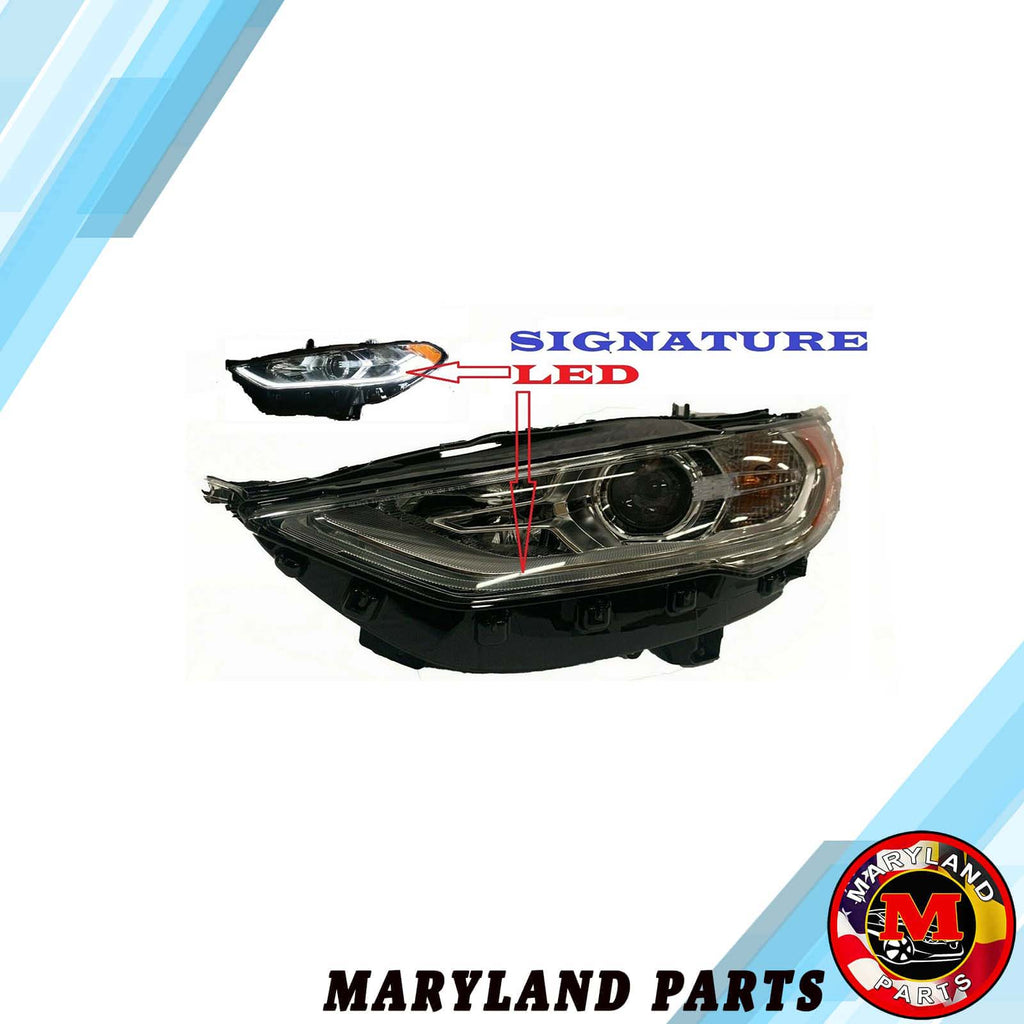 Premium Quality for 2017-2020 Ford Fusion Halogen, with Signature Lamps Left LH HS7Z13008H