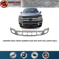 For 2018-2020 Ford F150 Chrome Steel Front Bumper Face Bar with Fog Lights Hole