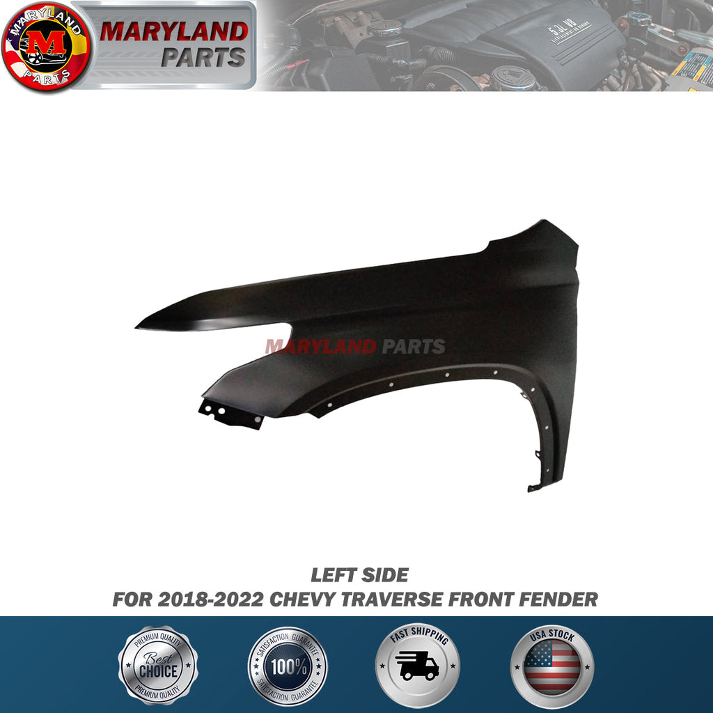 For 2018-2022 Chevy Traverse Left Front Fender Driver Side LH