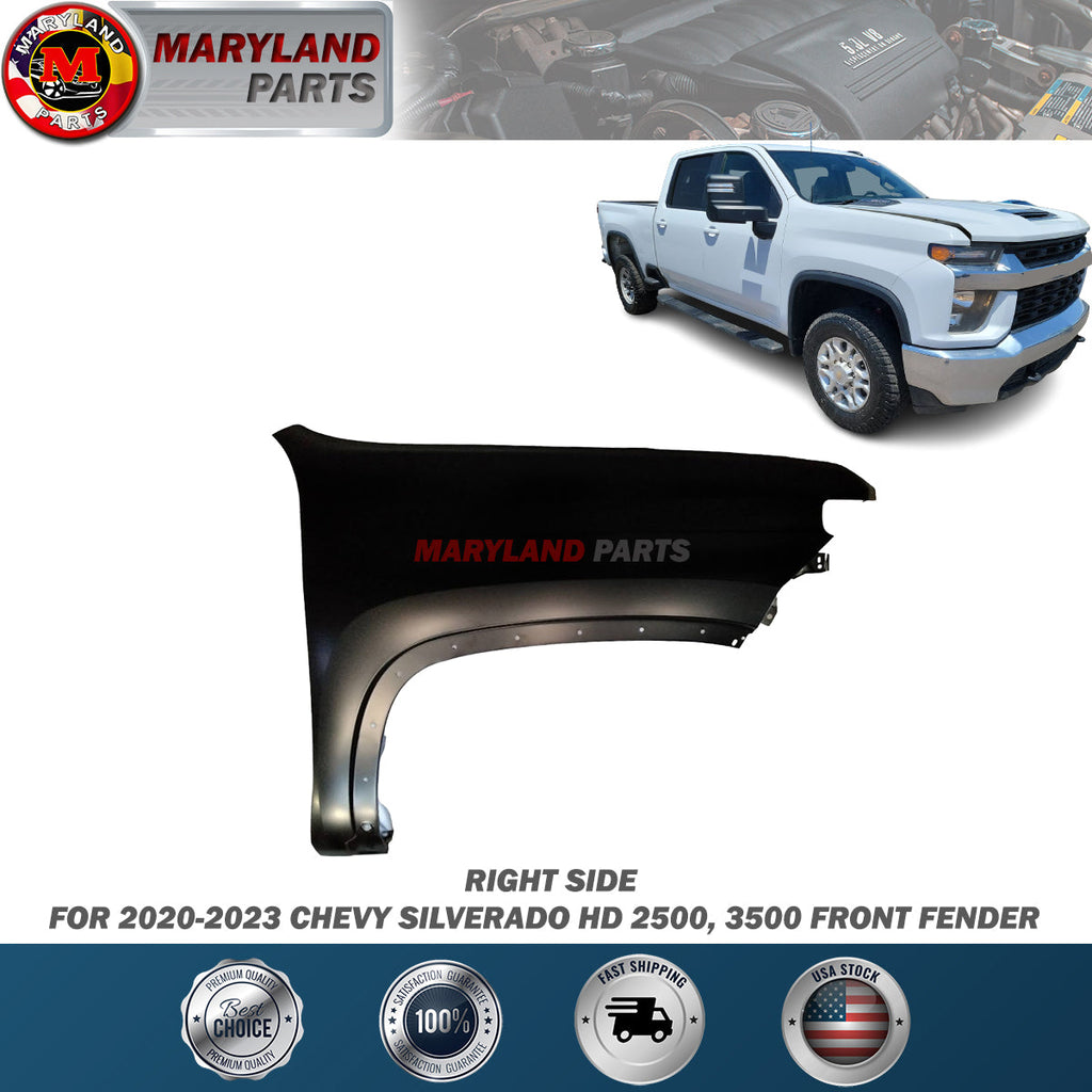 For 2020-2023 Chevy Silverado HD 2500, 3500 Front Right Fender Passenger Side RH