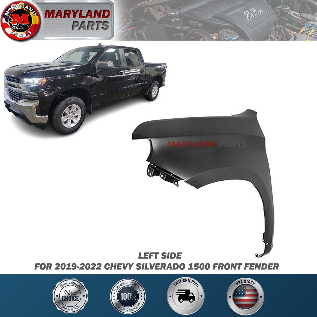 For 2019-2022 Chevy Silverado 1500 Front Left Fender Driver Side LH