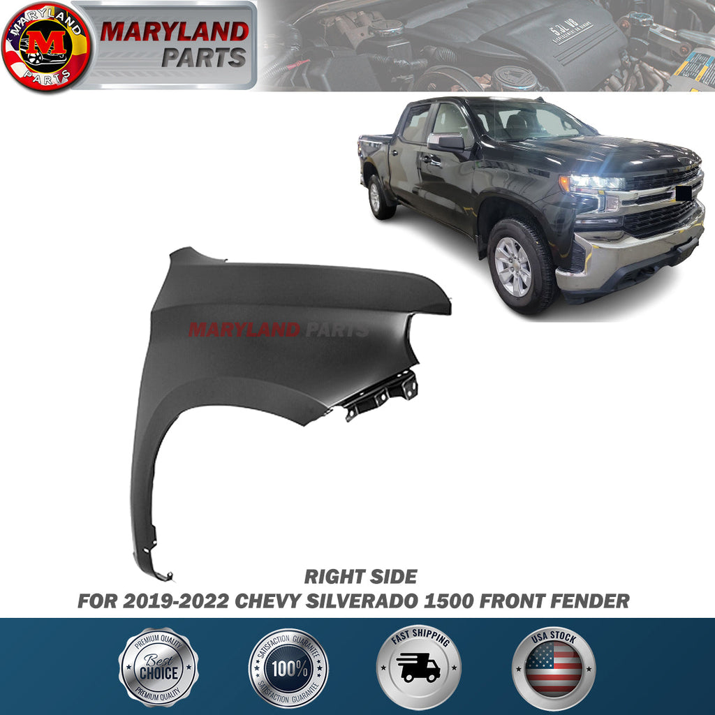For 2019-2022 Chevy Silverado 1500 Front Right Fender Passenger Side RH