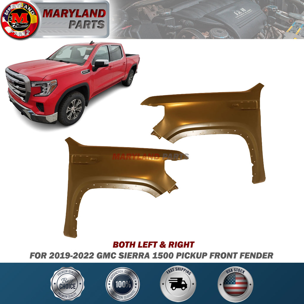 For 2019-2022 GMC Sierra 1500 Pickup Fenders Front Both Left & Right