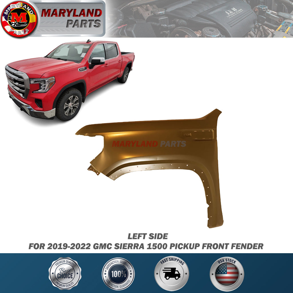 For 2019-2022 GMC Sierra 1500 Pickup Left Front Fender Driver Side LH