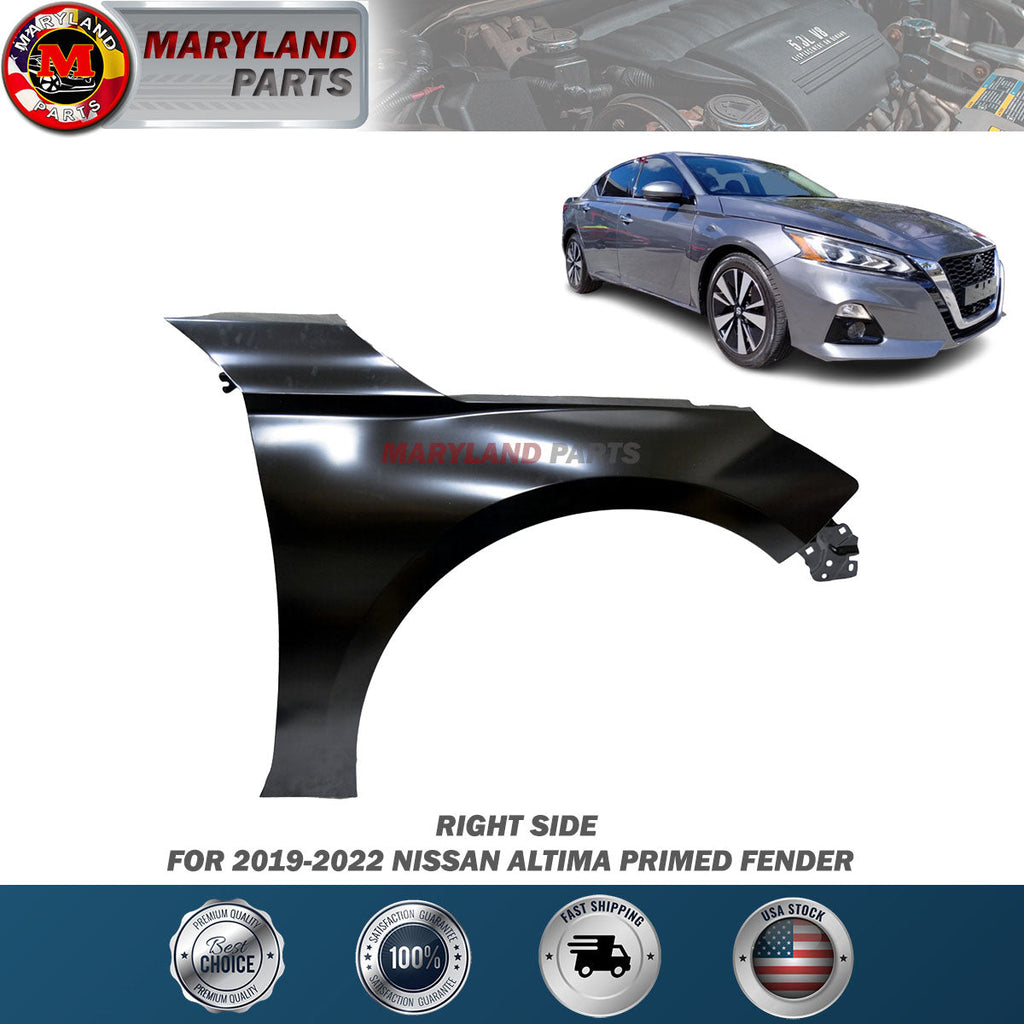 For 2019-2022 Nissan Altima Primed Fender Passenger Side RH