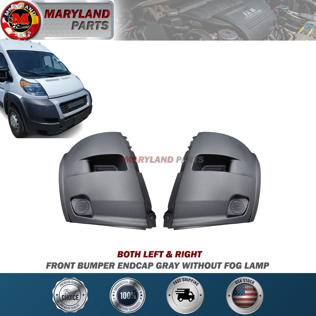 For 2014-2018 RAM Promaster Front Both Left & Right Bumper Endcap Gray Without