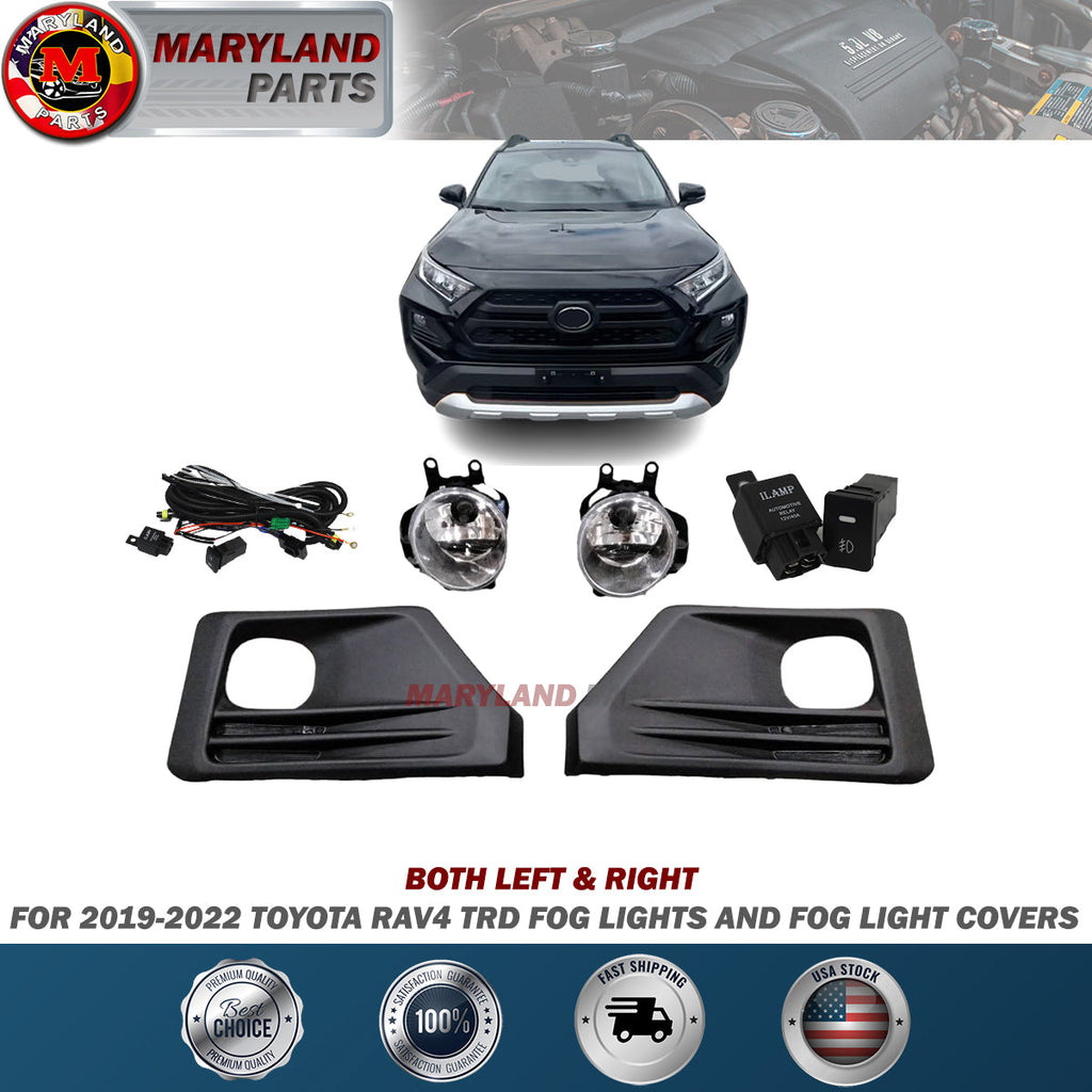 For 2019-2022 Toyota RAV4 TRD Both Left & Right Fog Lights and Fog Light Covers