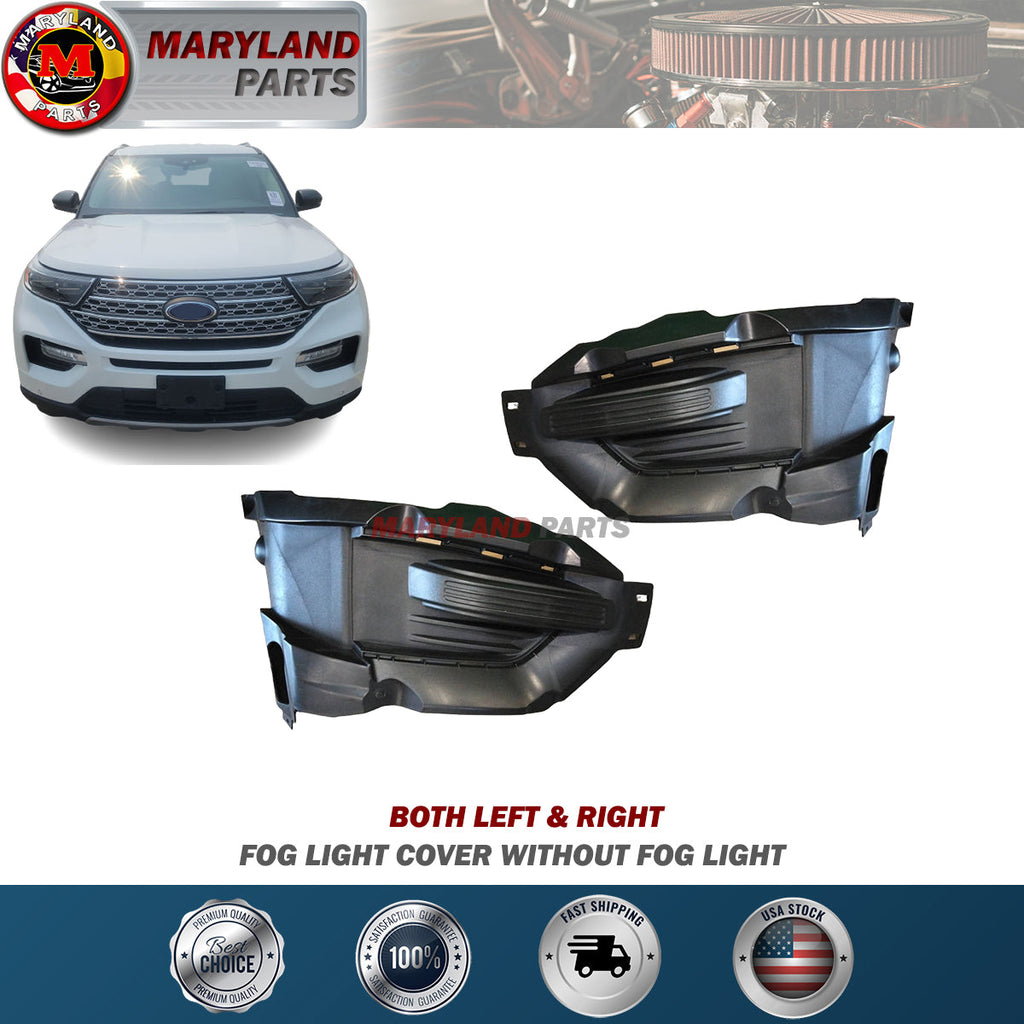 For 2020-2022 Ford Explorer Both Left & Right Fog Light Cover Without Fog Light