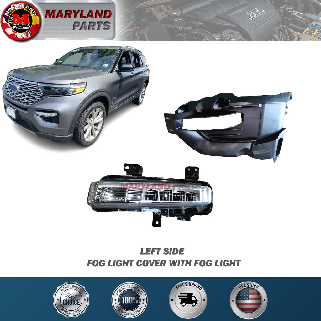 For 2020-2022 Ford Explorer Left Fog Light Cover With Fog Light Driver Side LH