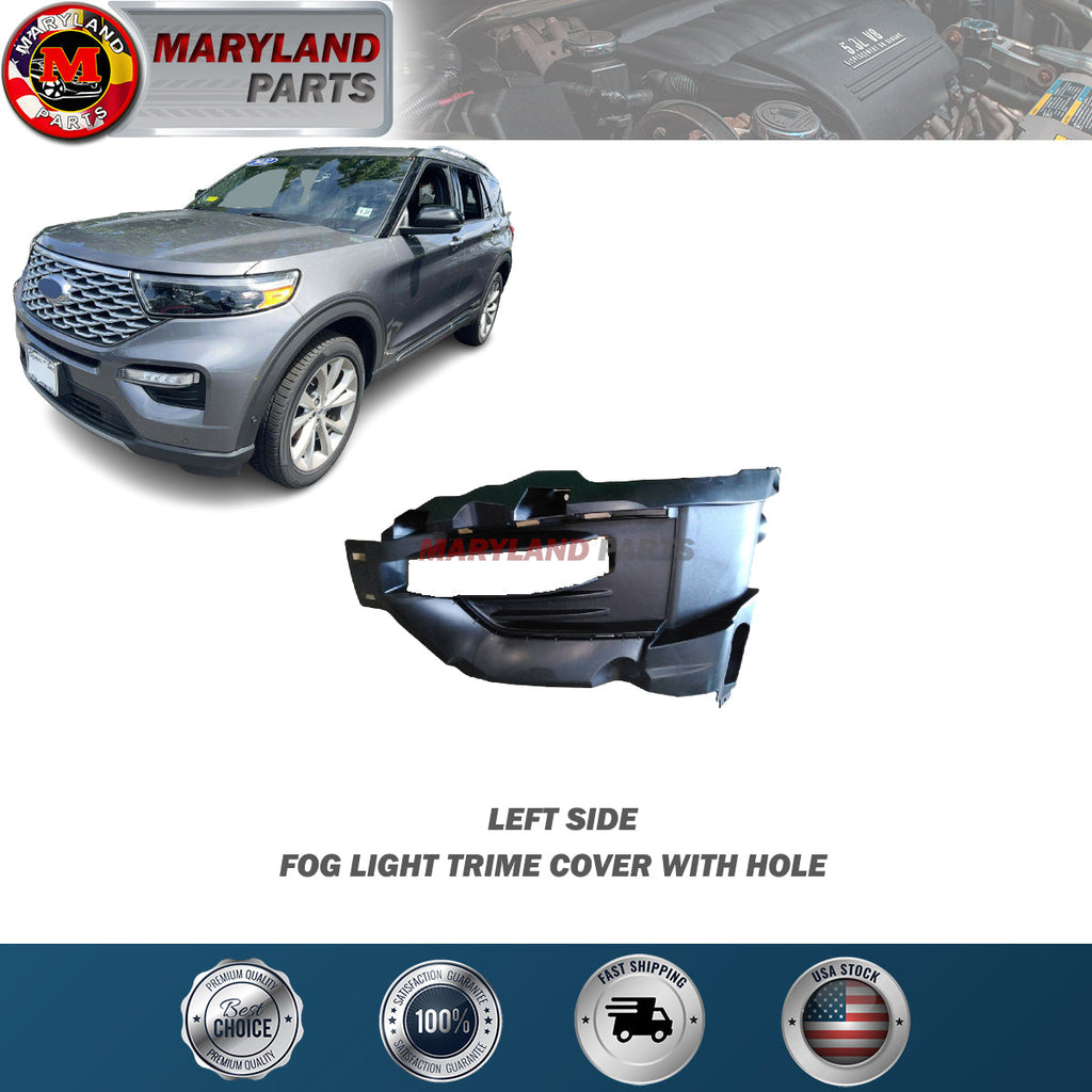For 2020-2022 Ford Explorer Left Fog Light Trime Cover With Hole
