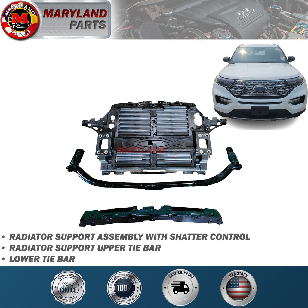 For 2020-2022 Ford Explorer Radiator Shatter with Upper and Lower Tie Bar