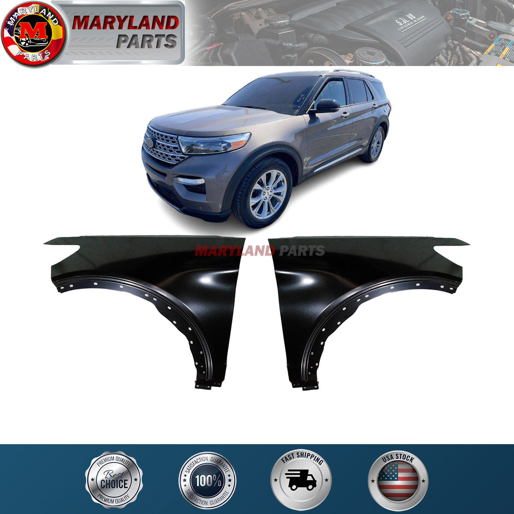 For 2020-2022 Ford Explorer Replacement Both Left & Right Front Fenders