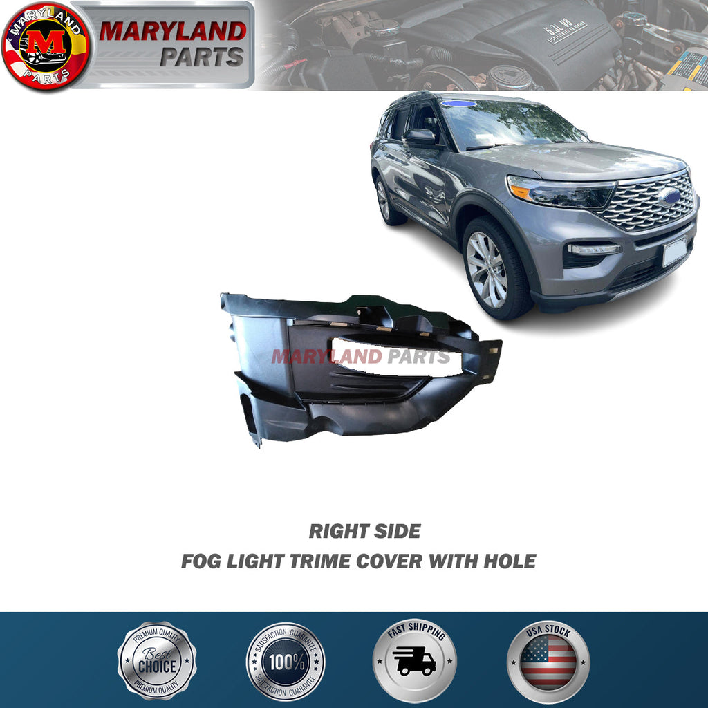 For 2020-2022 Ford Explorer Right Fog Light Trime Cover With Hole
