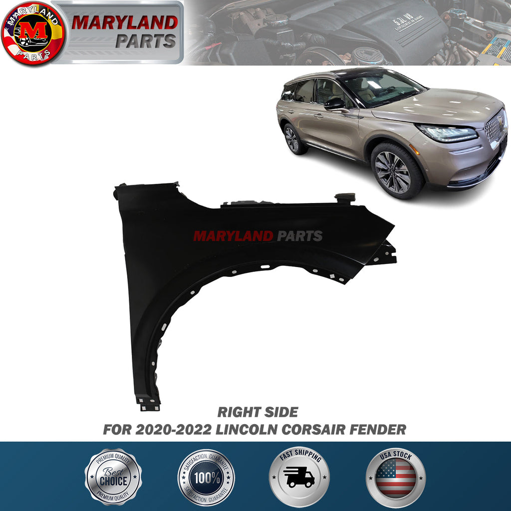 For 2020-2022 Lincoln Corsair Right Fender Passenger Side RH