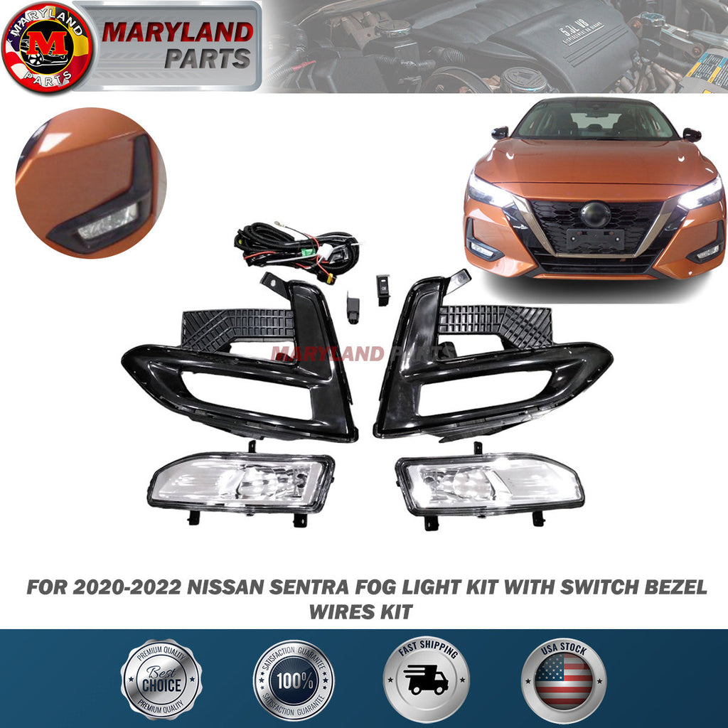 For 2020-2022 Nissan Sentra Fog Light Kit With Switch Bezel Wires Kit