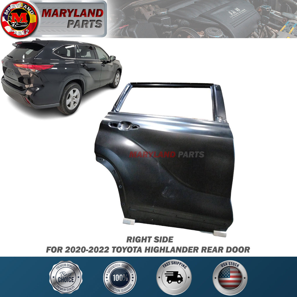 For 2020-2024 Toyota Highlander Right Rear Door Passenger Side RH