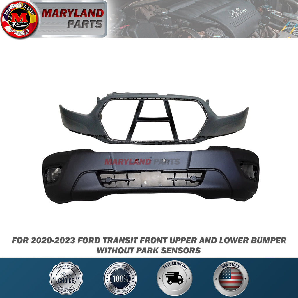 For 2020-2023 Ford Transit Front Upper and Lower Bumper without Park Sensors