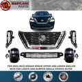 For 2021-2022 Nissan Rogue Upper and Lower Grilles with Fog Lights and Covers