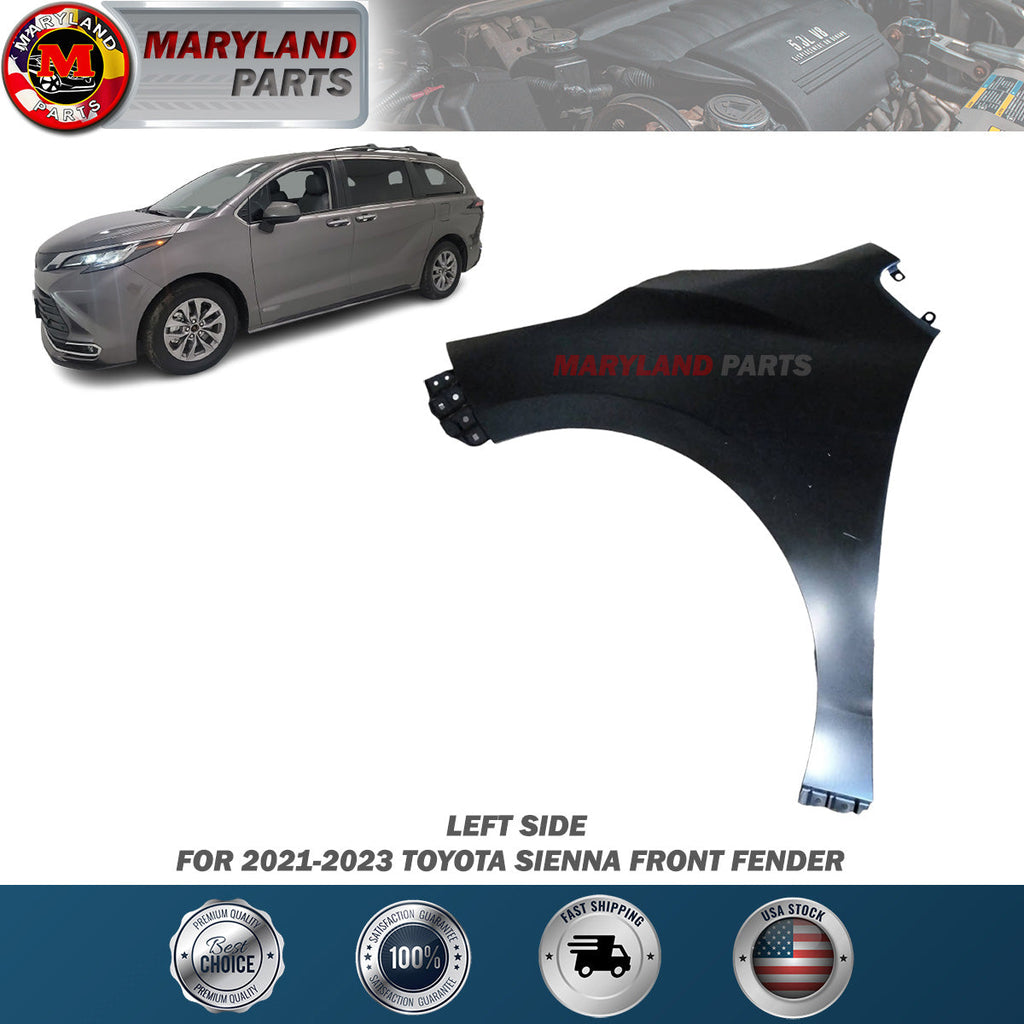 For 2021-2023 Toyota Sienna Left Front Fender Driver Side LH