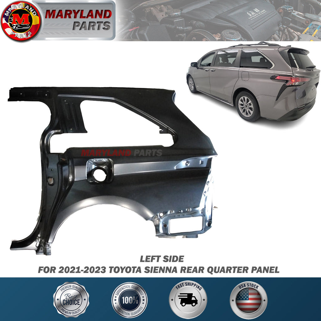 For 2021-2023 Toyota Sienna Left Rear Quarter Driver Side LH