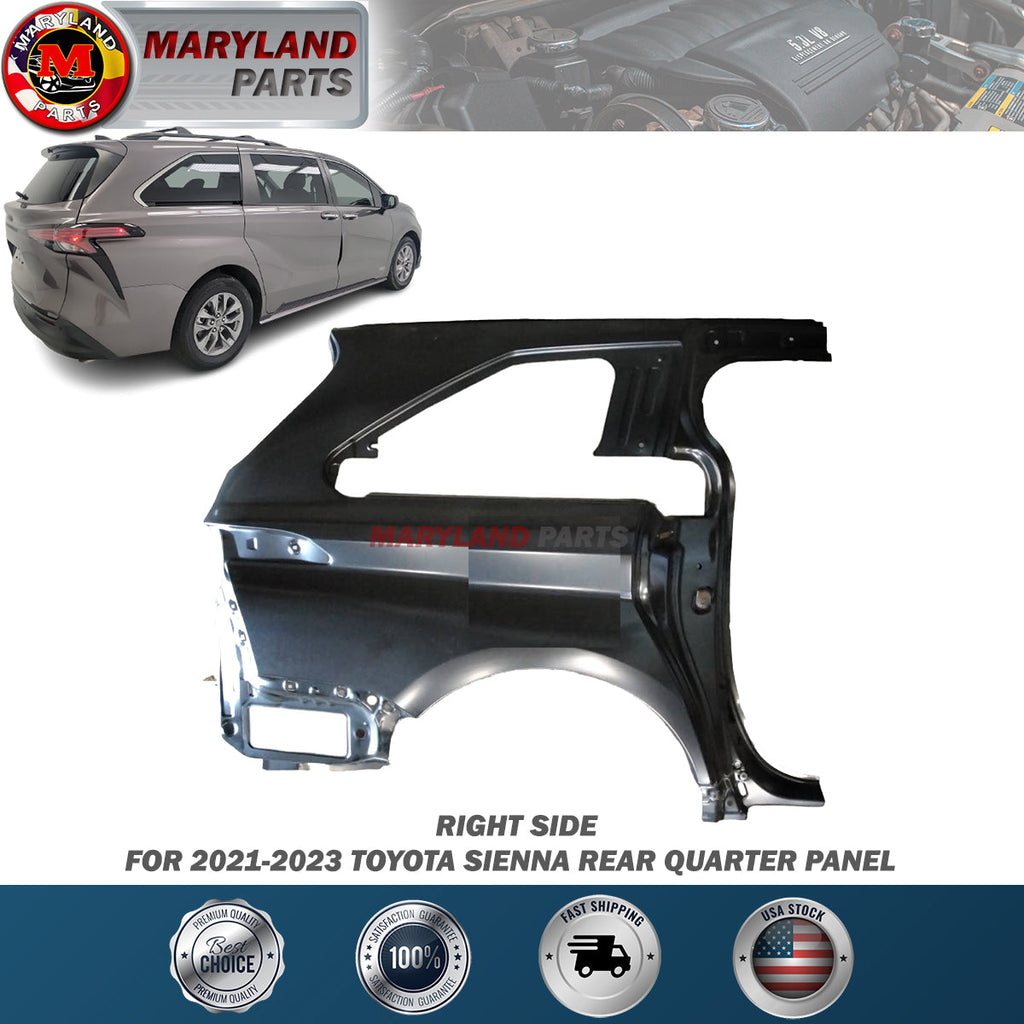For 2021-2023 Toyota Sienna Right Rear Quarter Passenger Side RH
