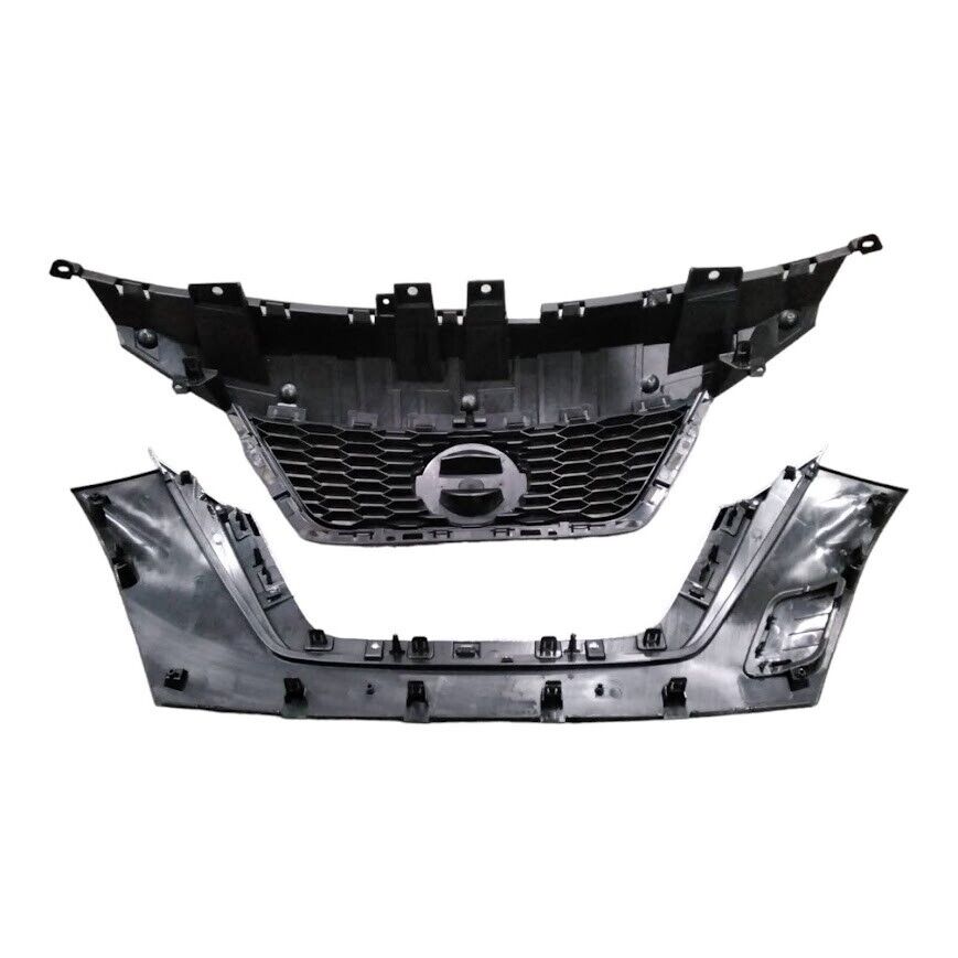 For 2020-2023 Nissan Versa Upper Grille and Lower Grille with Chrome Molding