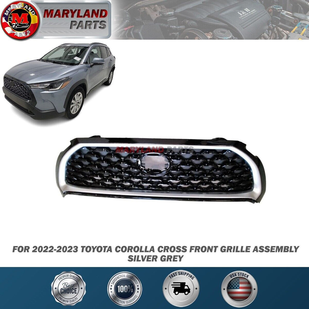 For 2022-2023 Toyoto Corolla Cross Front Grille Assembly Silver Grey