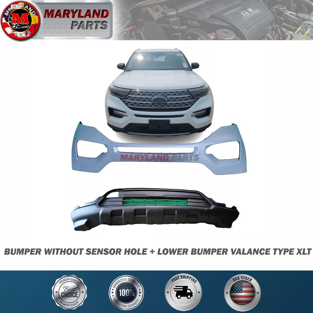For 2020-2022 Ford Explorer Bumper with Lower Valance
