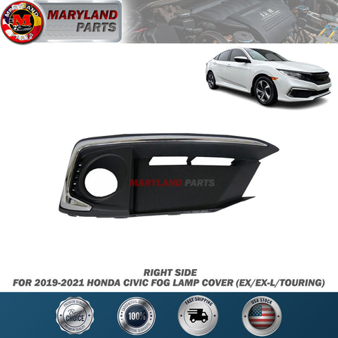 For 2019-2021 Honda Civic Right Fog Lamp Cover (EX/EX-L/TOURING)